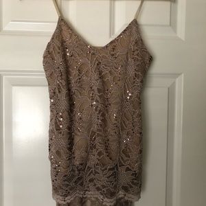 Spaghetti strap sequin top